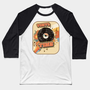 Groovy vinyl time record vintage Baseball T-Shirt